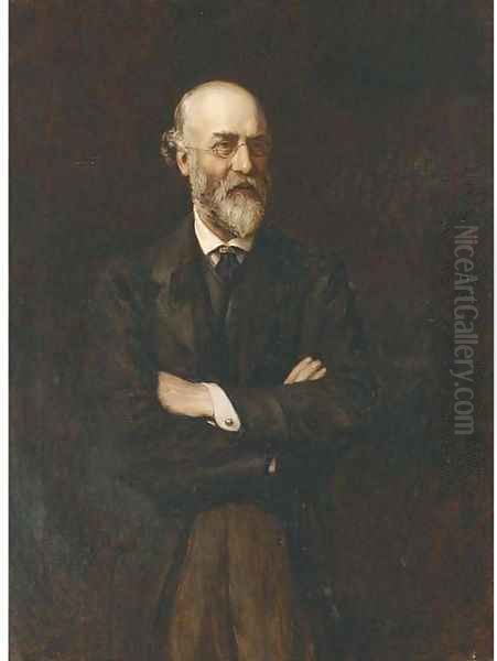 Portrait of a gentleman Oil Painting by Sir Hubert von Herkomer