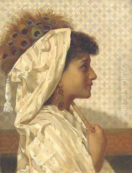 A Moorish girl Oil Painting by Sir Hubert von Herkomer