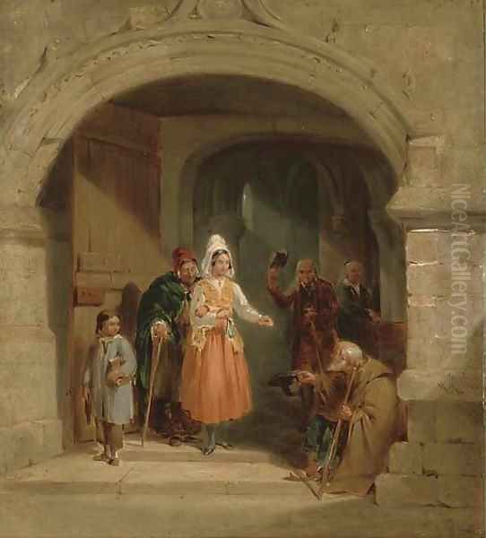 The blessing of charity Oil Painting by Sir Hubert von Herkomer