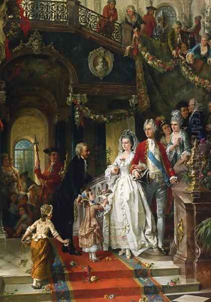 The Wedding Party Oil Painting by Carl Herpfer