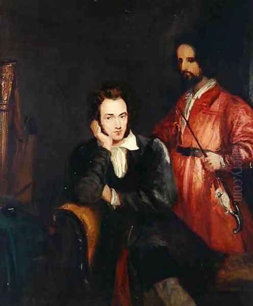 Portrait of Gustavus von Holst with his brother Theodore Oil Painting by Theodor Von Holst