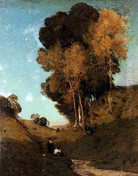 Ravin, Souvenir De La Campagne De Rome Oil Painting by Henri-Joseph Harpignies