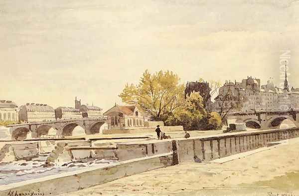 Pont Neuf, Paris Oil Painting by Henri-Joseph Harpignies