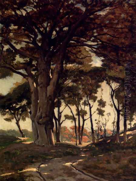 Wooded Landscape With A Cart Path Oil Painting by Henri-Joseph Harpignies