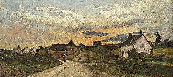 Route Dans la Ville Oil Painting by Henri-Joseph Harpignies