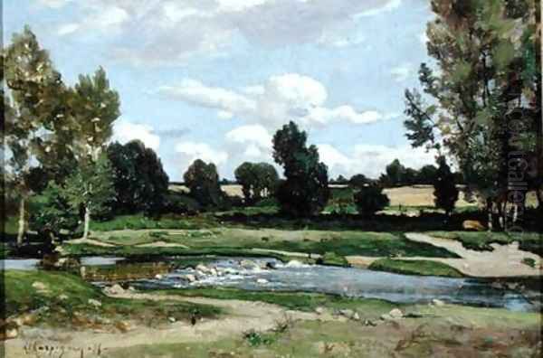 The River Oil Painting by Henri-Joseph Harpignies