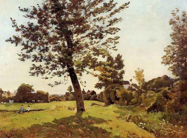 Meadow, Sunlight Effect Oil Painting by Henri-Joseph Harpignies