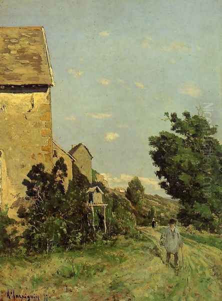 Path through a Normandy Village Oil Painting by Henri-Joseph Harpignies