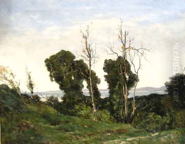 Landscape in evening light Oil Painting by Henri-Joseph Harpignies