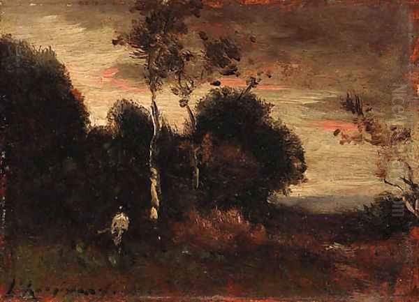 Under twilight Oil Painting by Henri-Joseph Harpignies