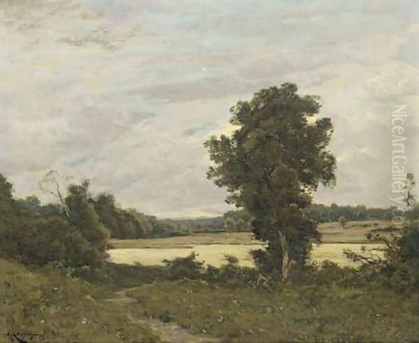 Les Bords de l'Allier Oil Painting by Henri-Joseph Harpignies