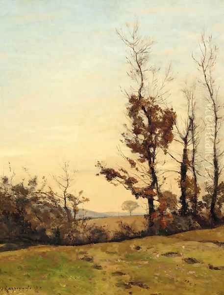 An autumn sunset Oil Painting by Henri-Joseph Harpignies