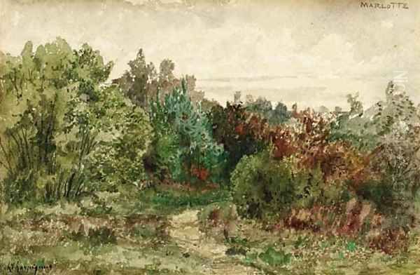 Paysage a Marlotte Oil Painting by Henri-Joseph Harpignies