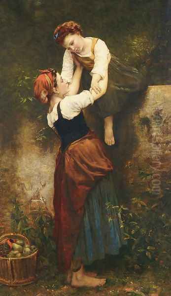 A Helping Hand Oil Painting by Emile Auguste Hublin