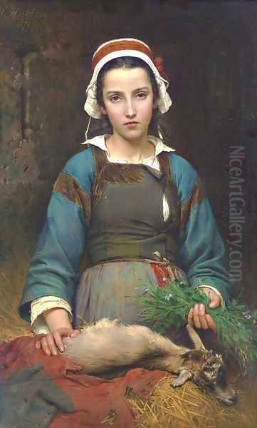 A Friend in Need Oil Painting by Emile Auguste Hublin