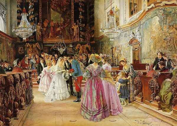 The Wedding Oil Painting by Johann Hamza