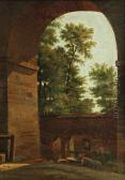 Arcade Et Ruisseau Oil Painting by Jean-Victor Bertin