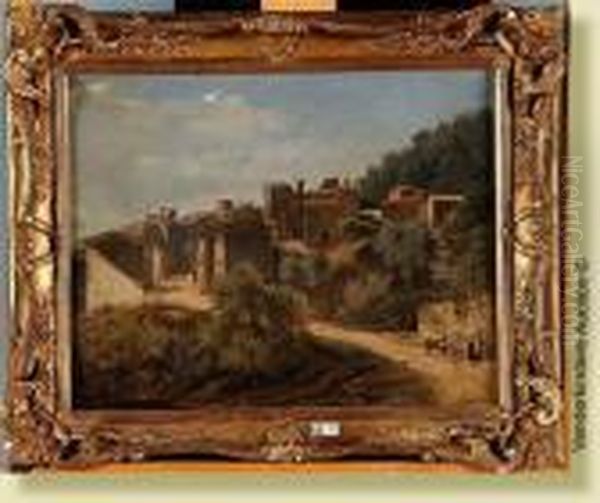 Vue D'un Village (aricia ?) Oil Painting by Jean-Victor Bertin