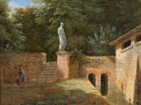 Parklandschaft Mit Einem Madchen; Hirtenszene Oil Painting by Jean-Victor Bertin