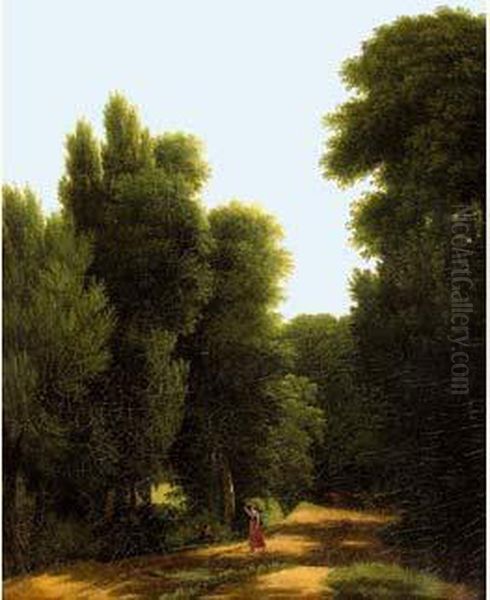 Chemin Forestier Oil Painting by Jean-Victor Bertin