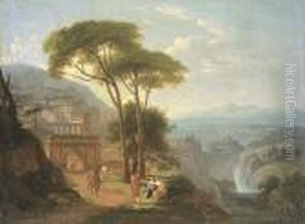 Vue De Tivoli Oil Painting by Jean-Victor Bertin