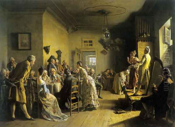 Die Schauspieler Oil Painting by Johann Hamza