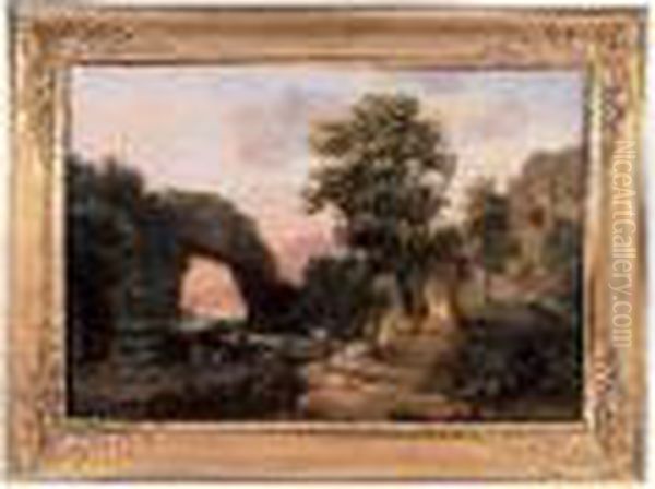 Paysage De La Campagne Italienne Oil Painting by Jean-Victor Bertin