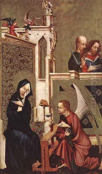 Annunciation c. 1410 Oil Painting by Master of Heiligenkreuz