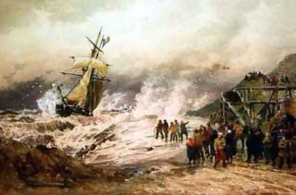 Shipwrecked at Boulogne Oil Painting by Thomas Bush Hardy