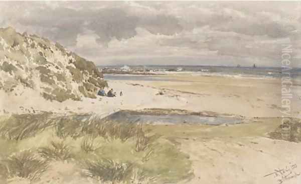 Bamborough Sands, Northumberland Oil Painting by Thomas Bush Hardy