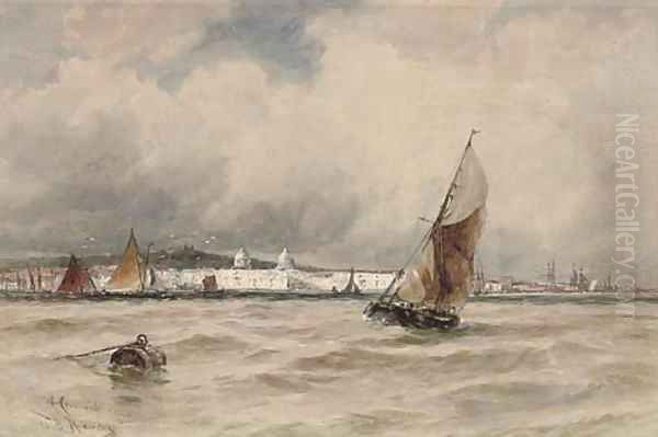 Off Greenwich Oil Painting by Thomas Bush Hardy