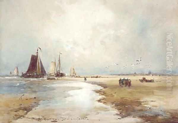 On the Dutch coast Oil Painting by Thomas Bush Hardy