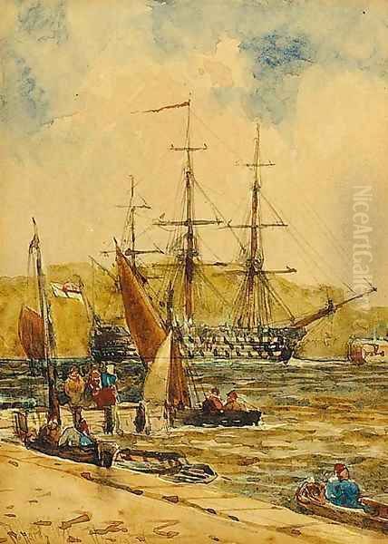 Plymouth Oil Painting by Thomas Bush Hardy