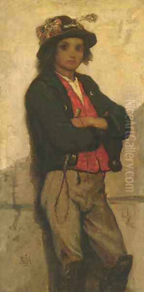 Italian Boy Oil Painting by William Morris Hunt