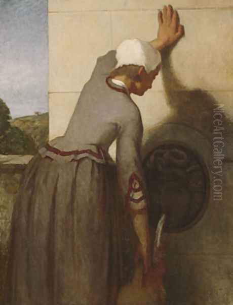 Girl at the Fountain Oil Painting by William Morris Hunt