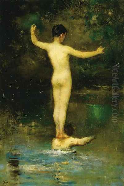 The Bathers Oil Painting by William Morris Hunt