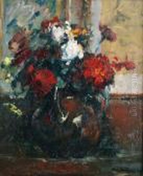 Vase De Fleurs Oil Painting by Abel Bertram