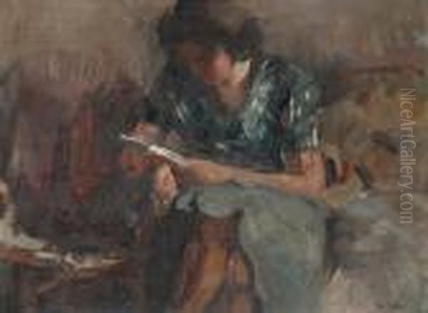 La Lectrice Oil Painting by Abel Bertram