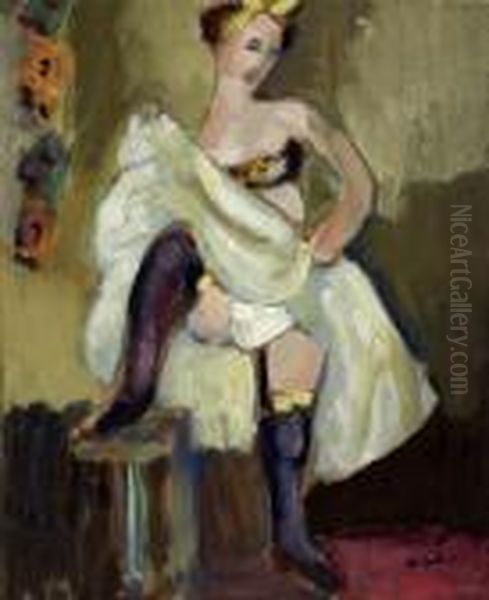 Can-can Dancer Oil Painting by Abel Bertram