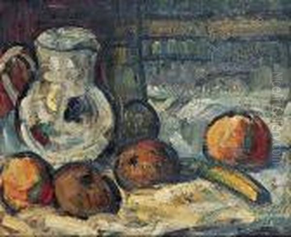 Nature Morte Aux Fruits Et Au Pichet Oil Painting by Abel Bertram