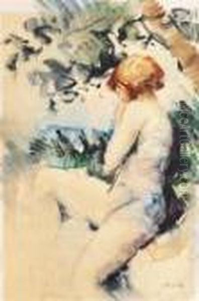 Nu Dans Le Jardin Oil Painting by Abel Bertram