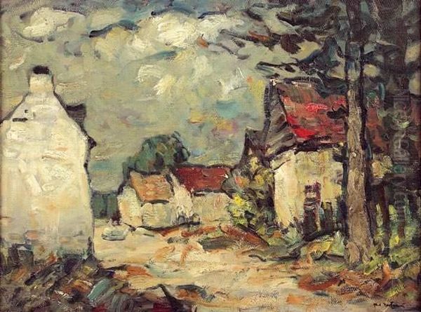 Les Maisons Aux Toits Rouges Oil Painting by Abel Bertram