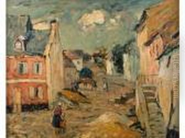 Rue De Village Oil Painting by Abel Bertram