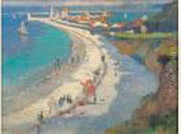 La Plage Oil Painting by Abel Bertram