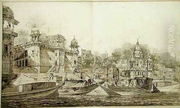 View of Part of the City of Benares Oil Painting by William Hodges