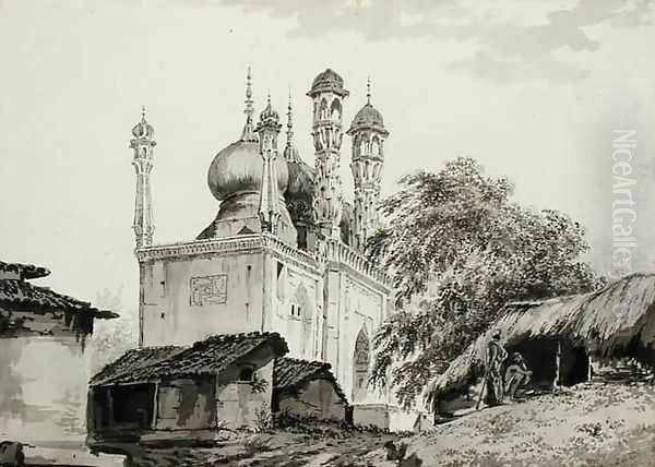 A Mosque at Gazipoor Oil Painting by William Hodges