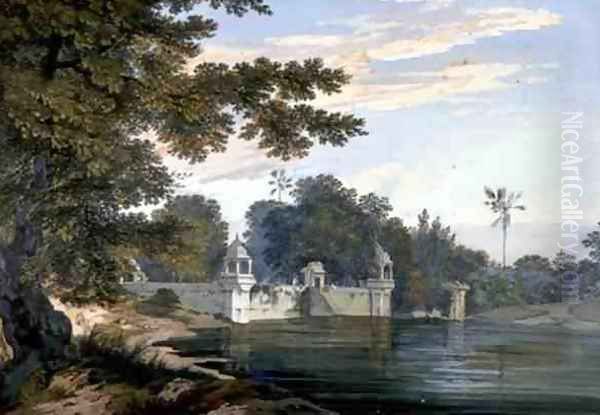 A View Near Agra Oil Painting by William Hodges