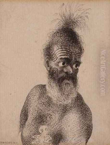 Head of a Maori man by William Hodges