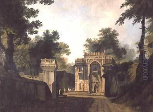 Entrance Gateway to a Mosque at Chunagarh Oil Painting by William Hodges