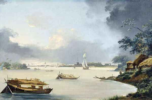 View of Calcutta Oil Painting by William Hodges